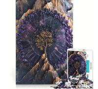 Puzzle da 1000 pezzi per adulti: Albero d'oro tra le montagne di ametista, gioco rilassante, assemblaggio di figure, lista dei desideri con Babbo Natale 38x52cm