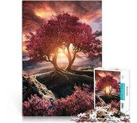Puzzle da 1000 pezzi per adulti Albero gemello fantasy all'alba Giochi educativi Decorazione della casa Collezione di artisti, Belle arti 38x26cm