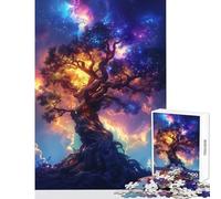 Puzzle da 1000 pezzi per adulti albero gigante con cielo al neon decorazione per la casa giocattoli regalo di compleanno gioco impossibile ogni pezzo è unico - dimensioni 50x75cm