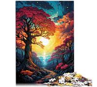 Puzzle da 1000 pezzi, per adulti, albero magico, paesaggio, attività di pensiero, intera famiglia, per adolescenti dai 14 anni, 26 x 38 cm