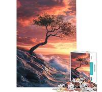 Puzzle da 1000 pezzi per adulti Albero solitario nel mare ideale per compleanni e Natale Gioco educativo impegnativo per ragazzi dai 14 anni in su (38x26cm)