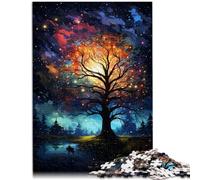 Puzzle da 1000 pezzi per adulti albero sotto cielo stellato giochi regalo impegnativo per completare ma divertente e divertente 26 x 38 cm