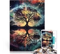 Puzzle da 1000 pezzi per adulti Albero sotto il cielo stellato~ Fatto di carta，Adatto a partire dai 14 anni Gioco giocattolo intellettuale Regali di compleanno。misurare：26x38cm
