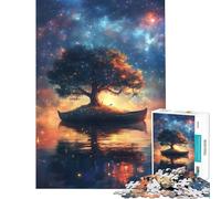 Puzzle da 1000 pezzi per adulti albero su barca sotto un cielo stellato Gioco impegnativo da completare ideale per passare il tempo durante le vacanze a casa Gioco pratico per ragazzi dai 14 anni