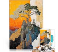 Puzzle da 1000 pezzi per adulti Albero sulla scogliera Arte astratta Kintsugi Assemblaggio del modello Adatto per la decorazione del desktop 75x50cm