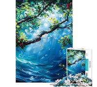 Puzzle da 1000 pezzi per adulti albero sull'acqua gioco rilassante regalo di compleanno difficile e stimolante (dimensioni 38x52cm)