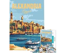 Puzzle da 1000 pezzi per adulti Alessandria Egitto gioco impossibile gioco educativo sfida giocattolo divertente regalo migliora la memoria (dimensioni 50x75cm)