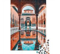 Puzzle Da 1000 Pezzi Per Adulti Alhambra Palace Courtyard Reflections Puzzle Per Adulti Giochi Rilassanti Ma Divertenti E Umoristici Ottimo Regalo Per I Giocatori 70x50cm/1000pcs