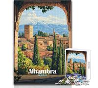 Puzzle da 1000 pezzi per adulti Alhambra Palace, Spagna Divertimento in famiglia e serata di giochi Analisi e logica Giocattoli antistress Dimensioni 50x75cm