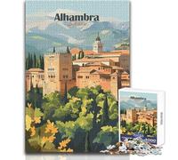 Puzzle da 1000 pezzi per adulti, Alhambra Palace, Spagna, giocattoli, giochi educativi, sfide difficili, giocattoli fai da te, dimensioni 38x52cm