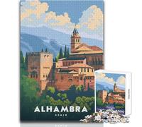 Puzzle da 1000 pezzi per adulti,Alhambra Palace,Spagna,giocattolo,gioco intellettuale per divertimento in famiglia,regalo di compleanno,dimensioni 38x26cm