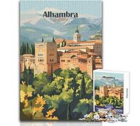 Puzzle da 1000 pezzi per adulti Alhambra Palace, Spagna Gioco educativo Attività per famiglie Regali di Babbo Natale segreto Dimensioni 50x75cm