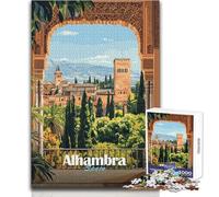Puzzle da 1000 pezzi per adulti, Alhambra Palace View, giocattoli, giochi educativi, sfide difficili, giocattoli fai da te, dimensioni 38x52cm