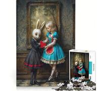 Puzzle da 1000 pezzi per adulti, Alice e il Coniglio Bianco, gioco impossibile, decorazione per la casa, ideale come regalo per tutta la famiglia 38x52cm