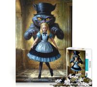 Puzzle da 1000 pezzi per adulti, Alice e il Gatto del Cheshire, gioco impossibile, decorazione per la casa, ideale come regalo per tutta la famiglia 38x26cm