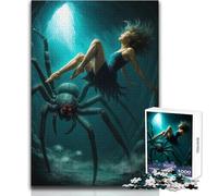 Puzzle da 1000 pezzi per adulti Alice, ragno e teschi nella grotta Rompicapo Giochi per famiglie Vacanza a casa Tempo libero Ottimo regalo Dimensioni 50x75cm