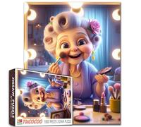 Puzzle da 1000 pezzi per adulti alla moda vecchia donna ama bellezza spogliatoio intellettuale decompressione divertente gioco di famiglia regali per amici e familiari 40 x 70 cm