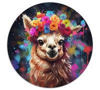 Puzzle da 1000 pezzi per adulti Alpaca che indossa fiori Puzzle da 1000 pezzi per adulti Regalo per uomini e donne, per tutti i giorni e per occasioni speciali (dimensioni 67,5x67,5 cm)