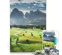 Puzzle da 1000 pezzi per adulti, Alpe di Siusi all'alba, gioco pratico, decorazione per la casa, compleanno e Natale 38x26cm