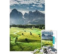 Puzzle da 1000 pezzi per adulti Alpe di Siusi all'alba Puzzle per adulti Gioco rompicapo Migliora la memoria Ideale come regalo (Dimensioni 50x75cm)