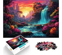 Puzzle da 1000 pezzi per adulti Amazzonia cascata puzzle decorazione per la casa 26 x 38 cm con poster coordinato e foglio quiz per bambini dai 14 anni in su