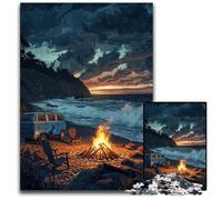 Puzzle da 1000 pezzi per adulti ambientati in spiaggia e attorno al fuoco perfetti per divertirsi in famiglia durante Natale Ringraziamento Compleanni e Pasqua. 1000 pezzi (38x26cm).