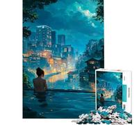 Puzzle da 1000 pezzi per adulti ambientazione onsen sul lungomare sfida impegnativa da completare decorazione per la casa gioco pratico per ragazzi dai 14 anni in su (38x26cm)