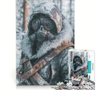 Puzzle da 1000 pezzi per adulti ambientazione post-apocalittica con maschera antigas gioco fai-da-te migliora la memoria compleanno e Natale 38x26cm