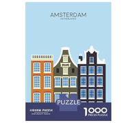 Puzzle Da 1000 Pezzi Per Adulti Amsterdam Travel Snippet Puzzle Gioco Rompicapo Decorazione Perfetta Regalo Di Compleanno, Regali, 38x26cm/1000pcs