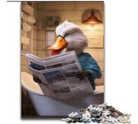 Puzzle da 1000 pezzi per adulti, anatra che legge il giornale, puzzle impossibili per adulti, attività per famiglie, rompicapo, arredamento per la casa, regalo per le feste Dimensioni: 38x26cm