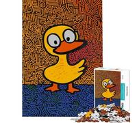 Puzzle da 1000 pezzi per adulti anatra gialla in stile pop art gioco rompicapo per adulti migliora la memoria ideale come regalo (dimensioni 38x26cm)