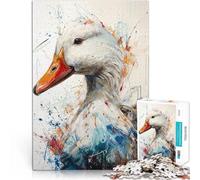 Puzzle da 1000 pezzi per adulti Anatra nell'arte splatter Allena il tuo cervello e le tue mani Collezione di artisti, Belle arti 50x70cm