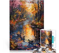 Puzzle da 1000 pezzi per adulti Anatre nel fiume Floral Antistress Vacanza in patria Uccidere il tempo Giocattoli per la decorazione della casa 52x38cm