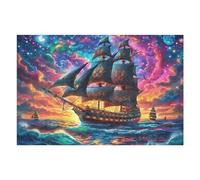 Puzzle Da 1000 Pezzi Per Adulti Ancient Sailing Ship Sea View 1000 PCS 75x50cm Adatto Ai Principianti Montaggio Fluido Perfetto Per Rilassamento Quotidiano Esercizio Cerebrale