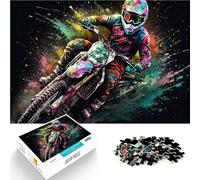 Puzzle da 1000 pezzi per adulti Andare in moto da cross Difficile da completare ma divertente e umoristico Regalo di compleanno, regali 75x50cm