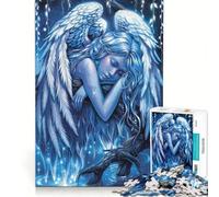 Puzzle da 1000 pezzi per adulti, angeli dormienti blu neon, gioco rompicapo, attività divertenti da fare a casa, collezione d'artista, belle arti 38x52cm