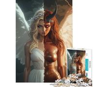 Puzzle da 1000 pezzi per adulti angeli e demoni Aiuta ad allenare la mente Sfida impegnativa Gioco rilassante per maggiori di 14 anni 38x26cm