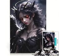 Puzzle da 1000 pezzi per adulti: Angelo caduto con ali nere, gioco impossibile, sfida difficile, per rafforzare l'amore tra le coppie 50x75cm
