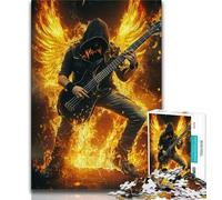 Puzzle da 1000 pezzi per adulti Angelo che suona la chitarra Puzzle per adolescenti, giocattoli da gioco Ogni pezzo è unico - Gioco divertente e stimolante per tutta la famiglia (dimensioni 38x26cm)