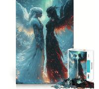 Puzzle da 1000 pezzi per adulti "Angelo contro Demone",gioco di memoria,incastro perfetto,compatto,divertente per il tempo libero in famiglia (38x26cm)