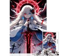 Puzzle da 1000 pezzi per adulti angelo dai capelli bianchi con spada decorazione per la casa giocattoli regalo di compleanno gioco impossibile ogni pezzo è unico - dimensioni 38x52cm