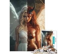 Puzzle da 1000 pezzi per adulti Angelo e Demone sfida impegnativa da completare gioco pratico per passare il tempo durante le vacanze a casa adatto a partire dai 14 anni (38x52cm)