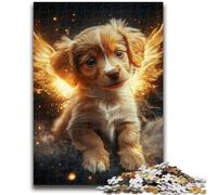 Puzzle da 1000 pezzi per adulti Angelo Golden Retriever Antistress Sfida difficile Adatto per la decorazione della scrivania 50x75cm