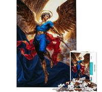 Puzzle da 1000 pezzi per adulti Angelo Michele con spada e ali dorate gioco educativo regalo perfetto per le vacanze a casa (dimensioni 38x52cm)
