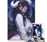 Puzzle da 1000 pezzi per adulti, Angelo Oscuro con Corna Bianche, Ragazza Anime, Gioco interattivo, Interazione genitore-figlio, Ideale come regalo per tutta la famiglia 50x75cm