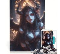 Puzzle da 1000 pezzi per adulti, Angelo oscuro con corna, gioco rompicapo, decorazione per la casa, compleanno e Natale 50x75cm