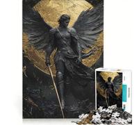 Puzzle da 1000 pezzi per adulti Angelo oscuro con spada dorata, gioco per famiglie, assemblaggio di figure, compleanno e Natale 50x75cm