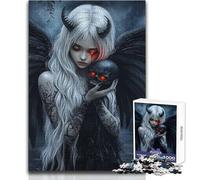 Puzzle da 1000 pezzi per adulti Angelo oscuro con teschio, ma gioco educativo divertente e umoristico, regalo per donne e uomini (dimensioni 38x52cm)