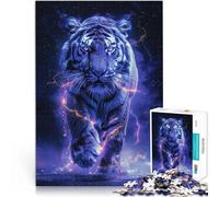 Puzzle da 1000 pezzi per adulti Animale spaziale tigre bianca Fatto di legno per età pari o superiore a 14 anni Vacanza a casa: uccidere il tempo Idee regalo misurare：50x75cm