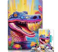 Puzzle da 1000 pezzi per adulti animali coccodrilli del Nilo 1000 pezzi per adulti giocattoli avvincenti per la decorazione della casa sfida di intelligenza cerebrale 75x50cm